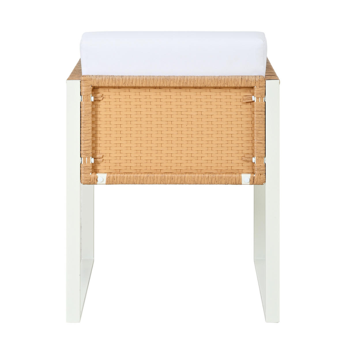 GARTENESSGRUPPE Braun/Weiß 7-teilig für 6 Personen mit Glastisch & abnehmbaren Polstern - Braun, Naturmaterialien - PANGIVO