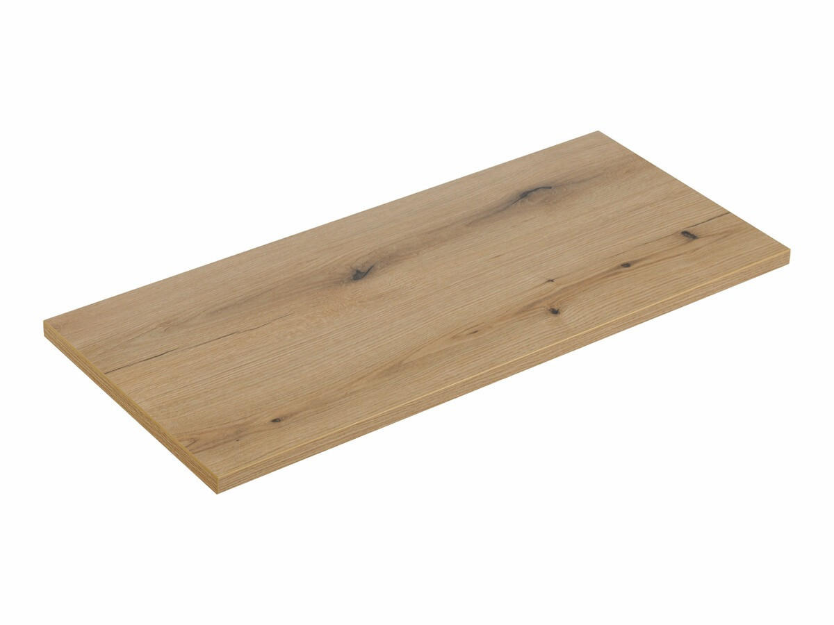 BADMÖBEL-SET 6 Teile - Nova Oak N BM97 in Coast Evoke Oak - Eiche Wotan/Goldfarben, Holz/Metall (100/140/40cm)