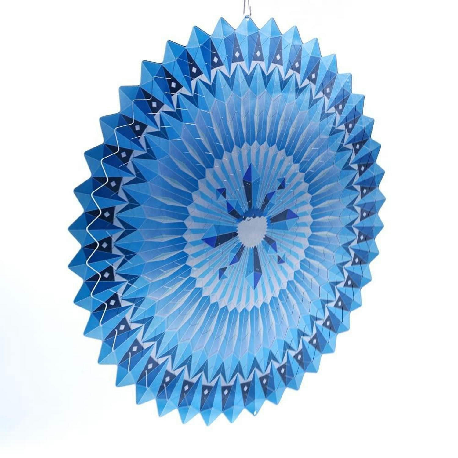 WINDSPIEL Edelstahl Blau Geometrisch Rotierend - Blau, Metall (30/30/30cm)