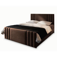 BOXBETT KANES 160x200 cm mit Matratze und Topper - Braun - Braun, Holz (160/200cm) - MASSENO