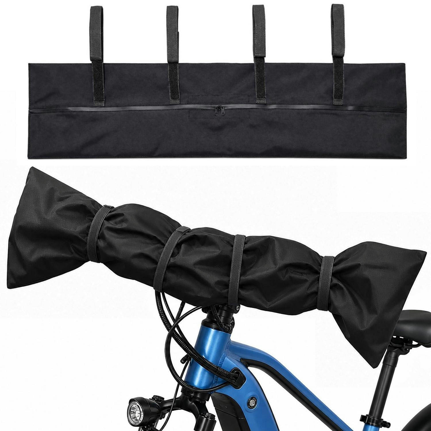 LENKERSCHUTZHÜLLE E-Bike Transportschutz Set Schwarz Wasserdicht - Schwarz, Textil (22/4/89cm)