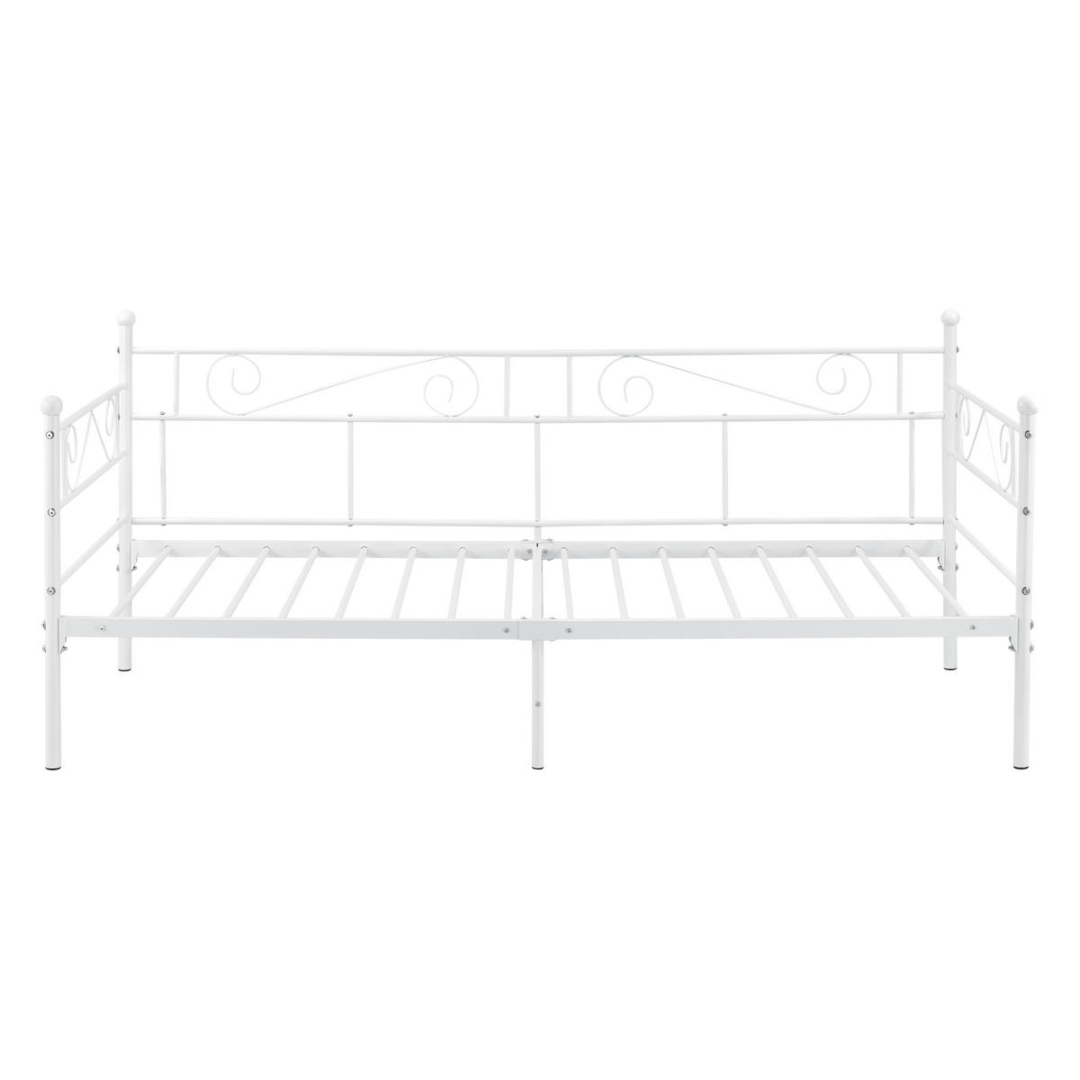 TAGESBETT Kerava - Weiß, Metall (90/200cm) - [en.casa]
