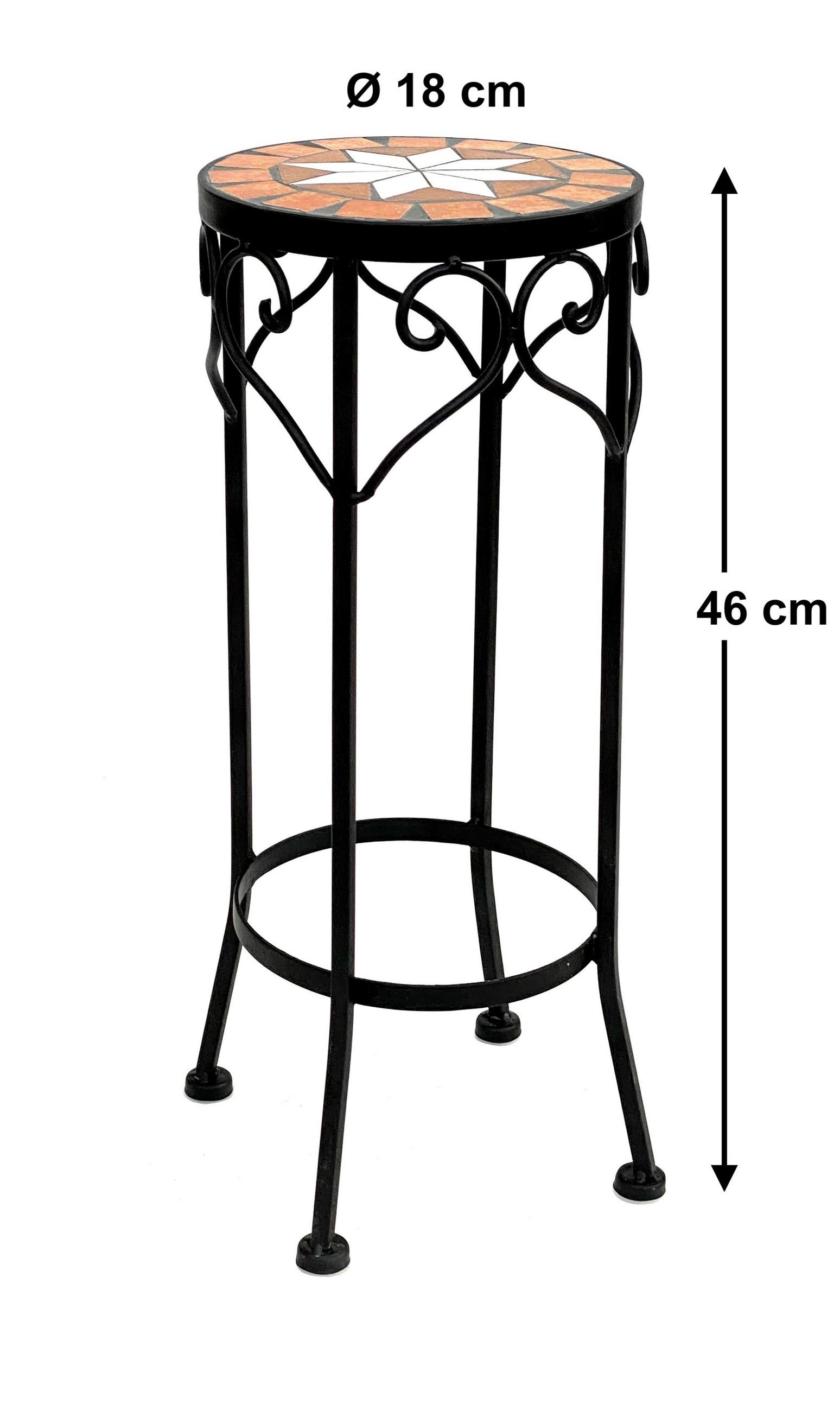 BLUMENHOCKER Merano Metall Mosaik 46 cm 12011 - Schwarz, Metall (18/46/18cm) - DanDiBo