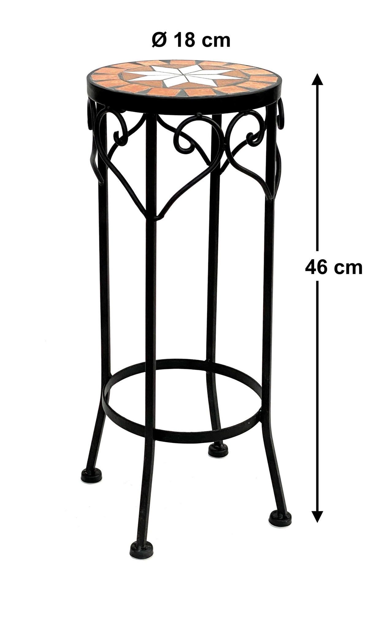 BLUMENHOCKER Merano Metall Mosaik 46 cm 12011 - Schwarz, Metall (18/46/18cm) - DanDiBo