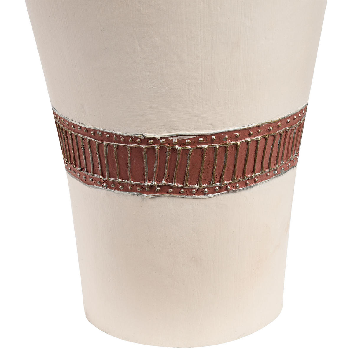 DEKOVASE Terrakotta weiß Seputih - Weiß, Stein (60cm) - Beliani