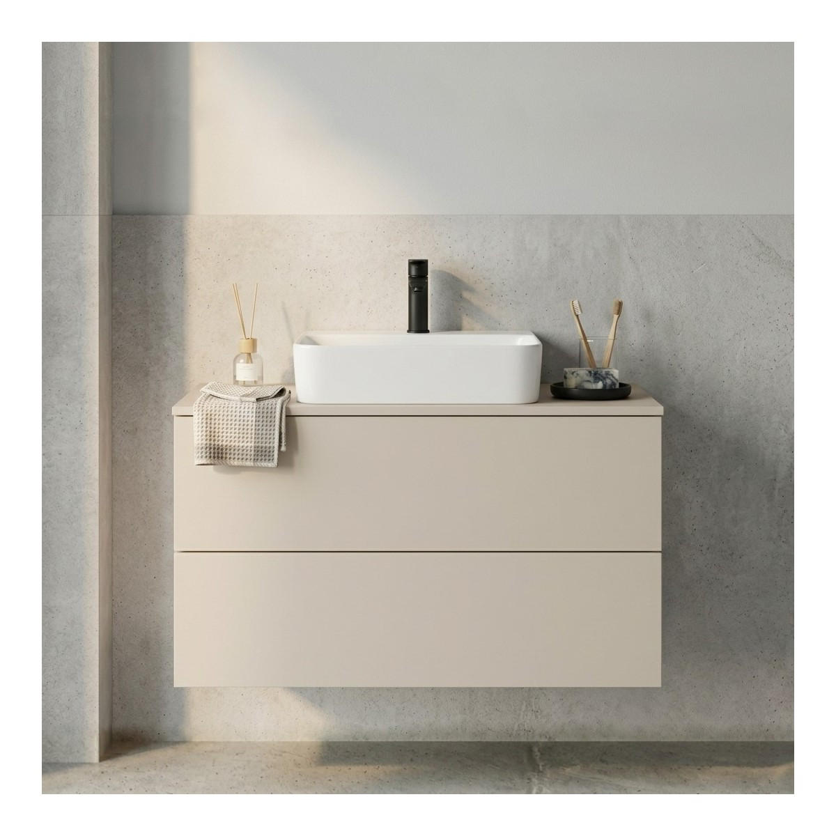 WASCHTISCHUNTERSCHRANK Color 2S 60 Kaschmir - Kaschmir, Holzwerkstoff (60/50/45cm) - mzm24