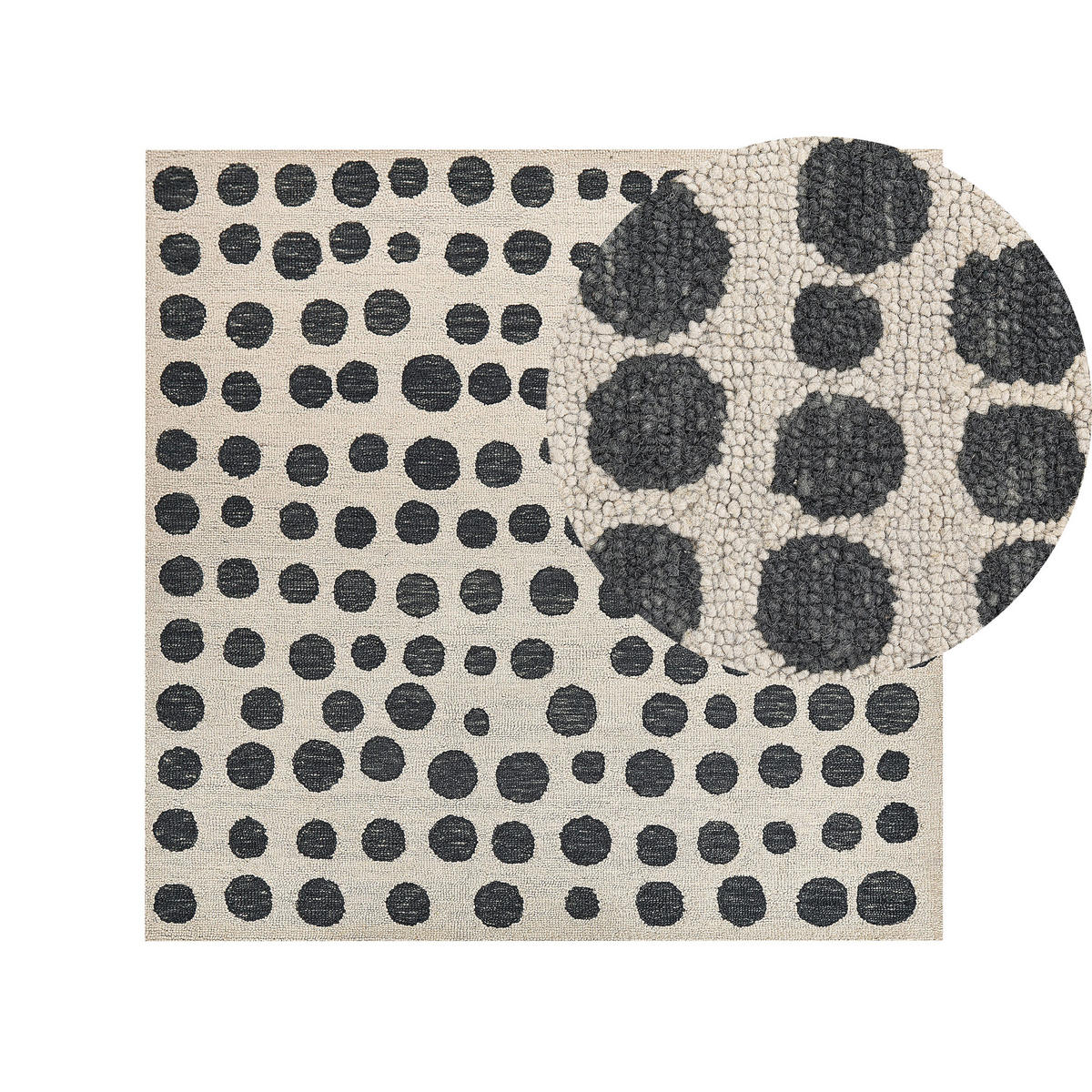 TEPPICH geflochten Havran 200/200 cm - Beige, Textil (200/200cm) - Beliani