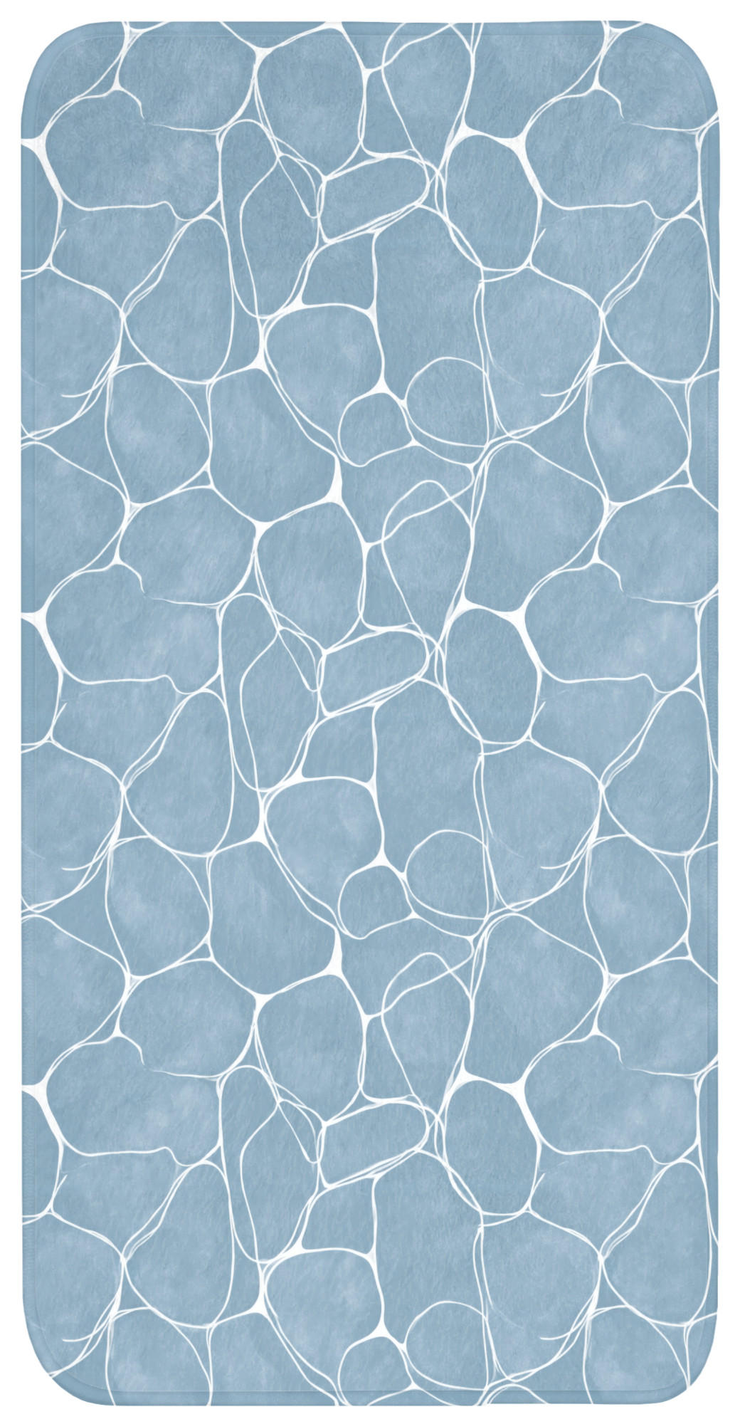 BADEMATTE Organisch - Muster - Blau 60x120 cm - Hellblau, Kunststoff/Textil (60/120cm)