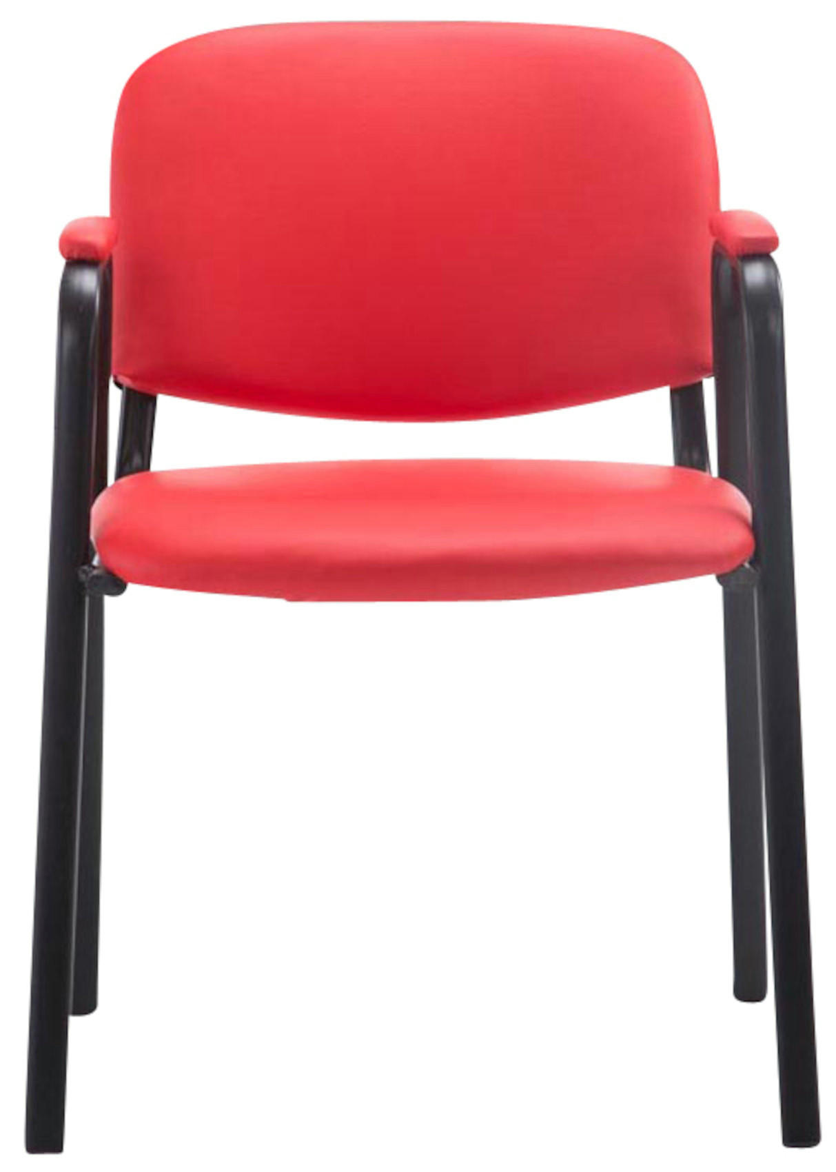 BESUCHERSTUHL 4er Set Lederlook rot - Rot, Textil/Metall (53/79/55cm) - CLP