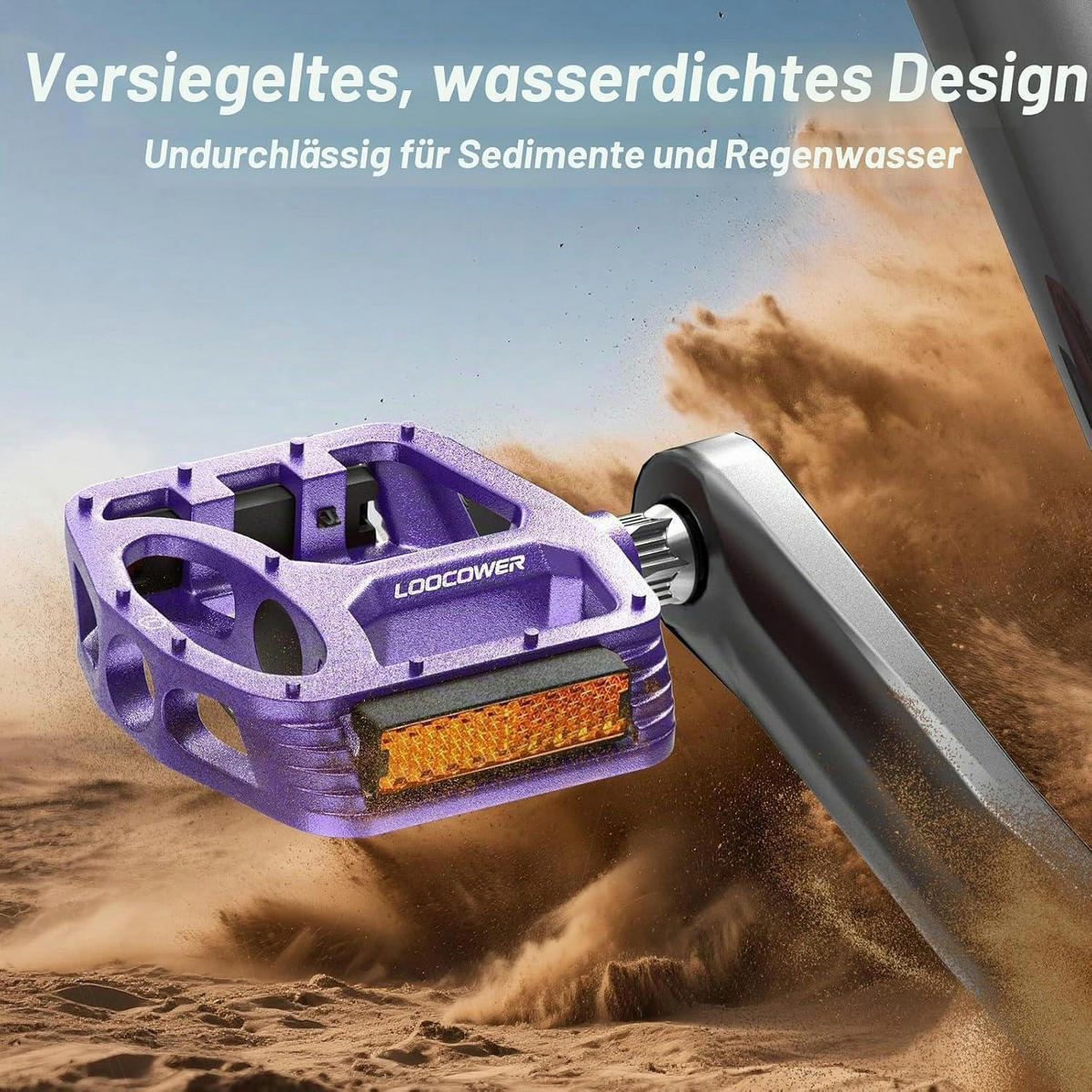 FAHRRADPEDALE Aluminium Plattform Violett mit Reflektoren - Violett, Metall (10/1.5/12cm)