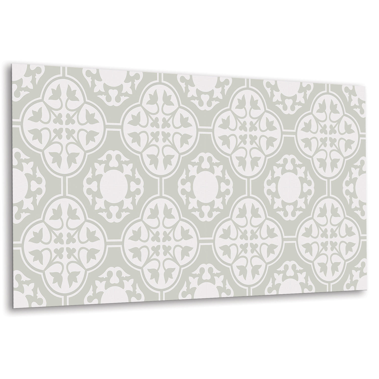 WANDPANEEL 100 x 50 cm Blumenverzierung - Weiß/Grau, Textil (100/1.6/50cm) - TULUP