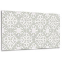 WANDPANEEL 100 x 50 cm Blumenverzierung - Weiß/Grau, Textil (100/1.6/50cm) - TULUP