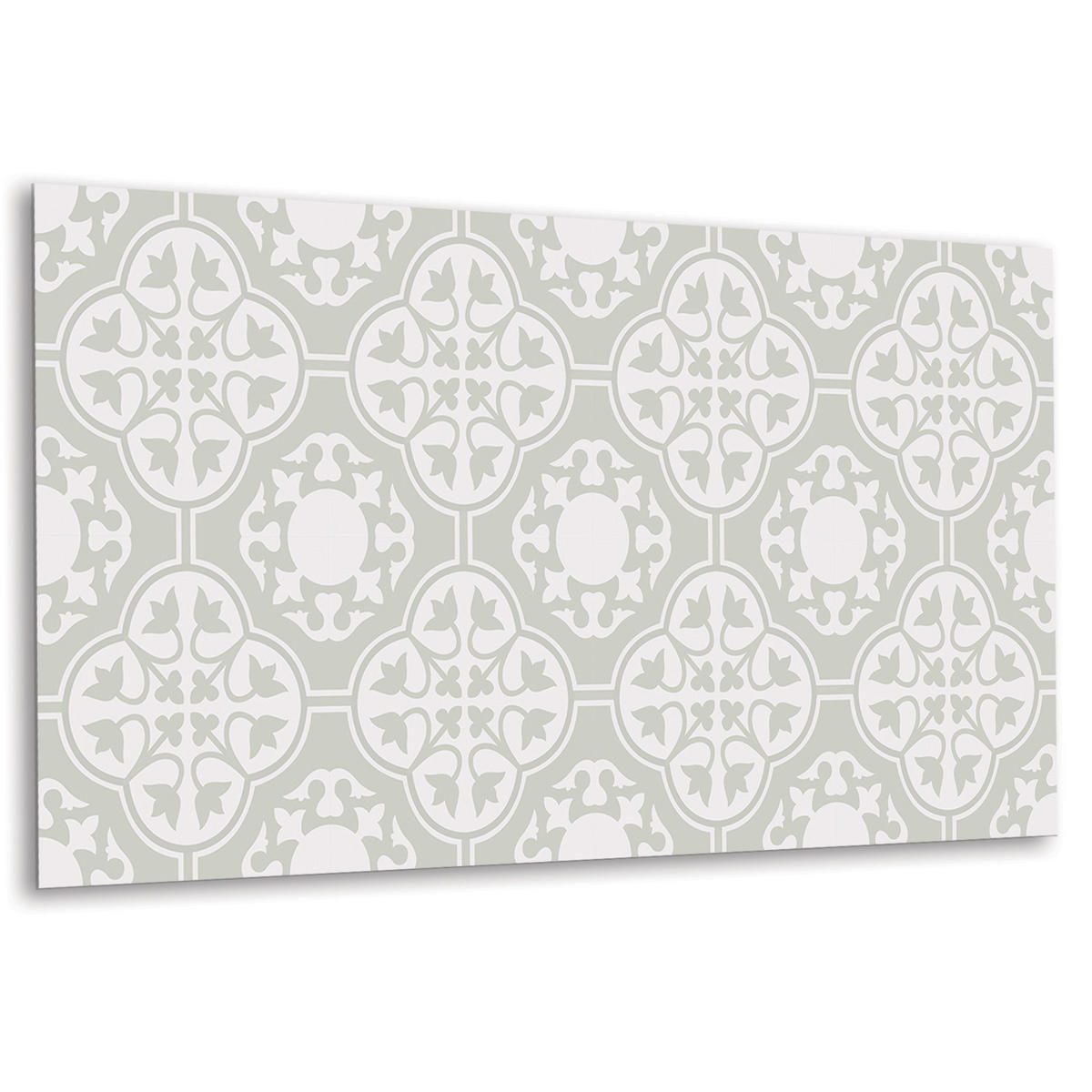 WANDPANEEL 100 x 50 cm Blumenverzierung - Weiß/Grau, Textil (100/1.6/50cm) - TULUP