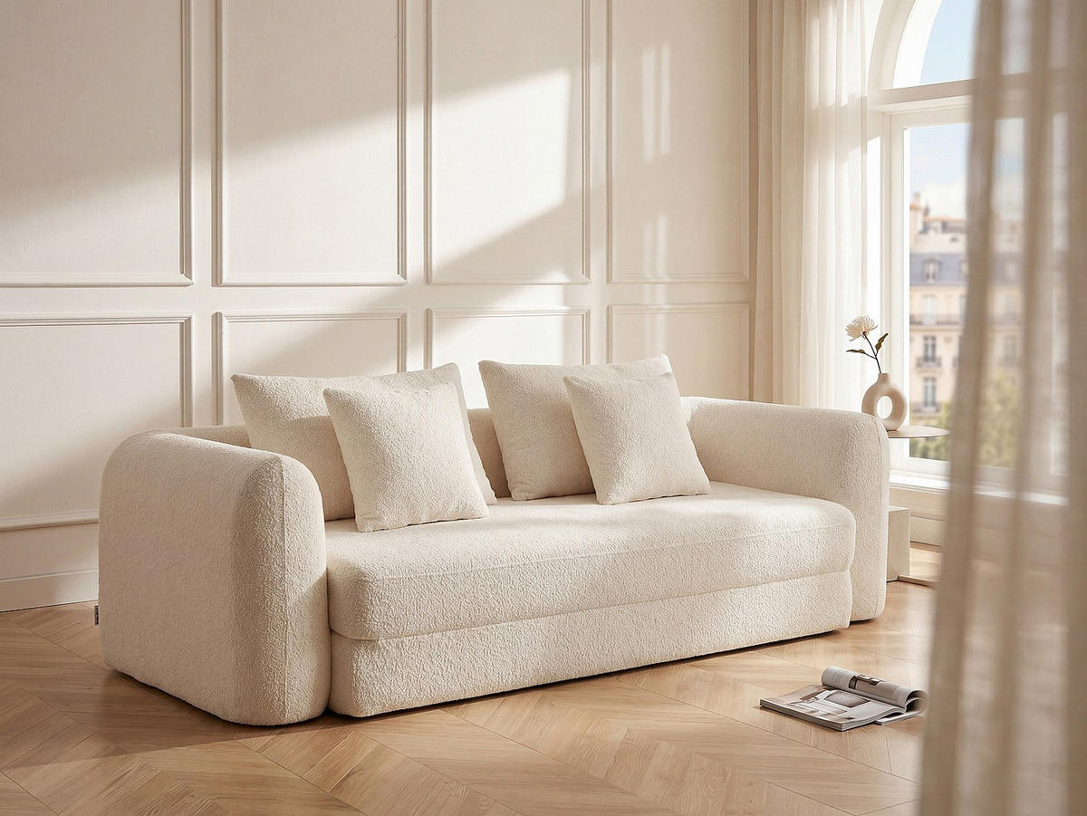 SCHLAFSOFA - 3 Personen - Stoff - Beige - Beige, Textil (240/87/111cm) - Vente-Unique