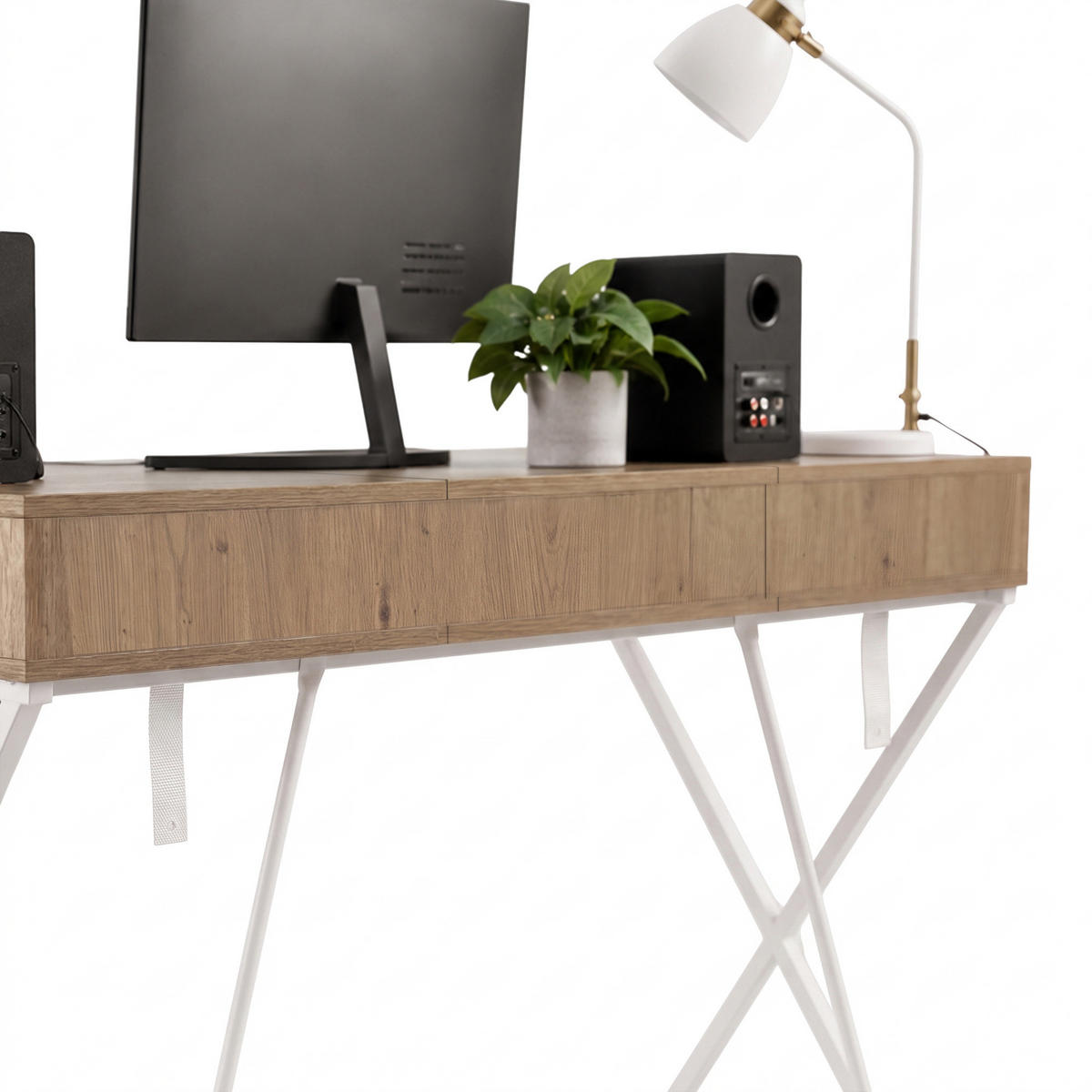 SCHREIBTISCH CROSSLINE 120 cm Eiche Artisan - Eiche Artisan/Weiß, Holzwerkstoff (50/120/80.5cm) - Akord