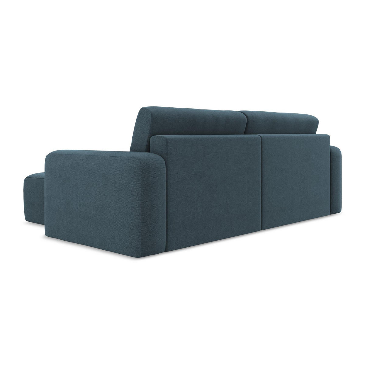 ECKSOFA mit Schlaffunktion rechts Strukturstoff Stoff Blau - Blau/Pink, Kunststoff/Textil (244/149cm) - LaMiaSofa