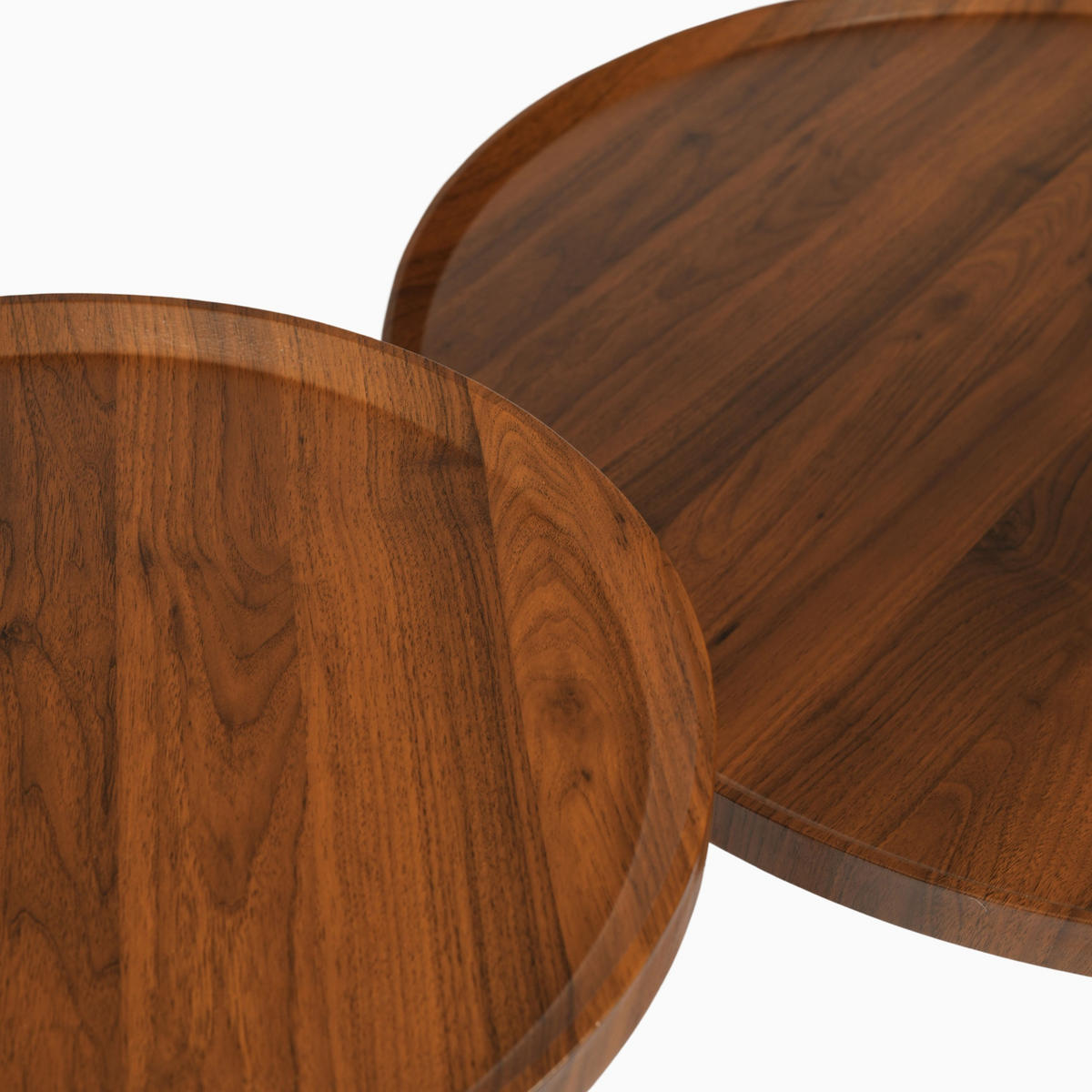 COUCHTISCH 2-teiliges Set Dunkle Holzmaserung - Dunkelbraun, Holzwerkstoff/Metall (80/80/50cm) - Urban Meuble