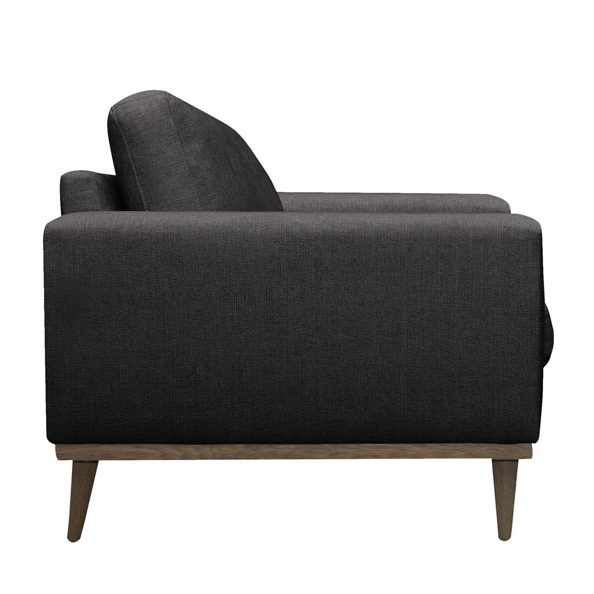 SESSEL - Eichefarben/Schwarz, Eichenholz/Textil (122/81/88cm) - home24