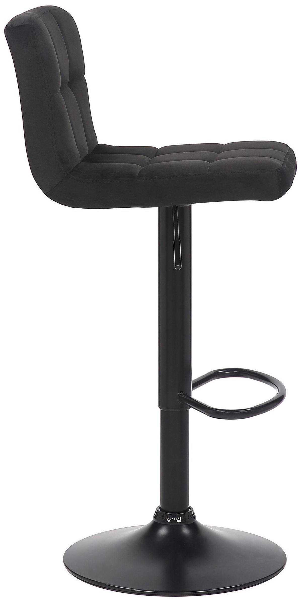 BARHOCKER 4er Set Samt Schwarz - Schwarz, Textil/Metall (40/85/40cm) - CLP