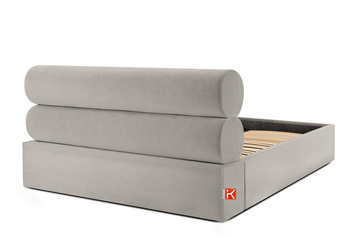 POLSTERBETT LUNEO - Creme/Schwarz, Holz/Holzwerkstoff (162/204cm) - KONSIMO®