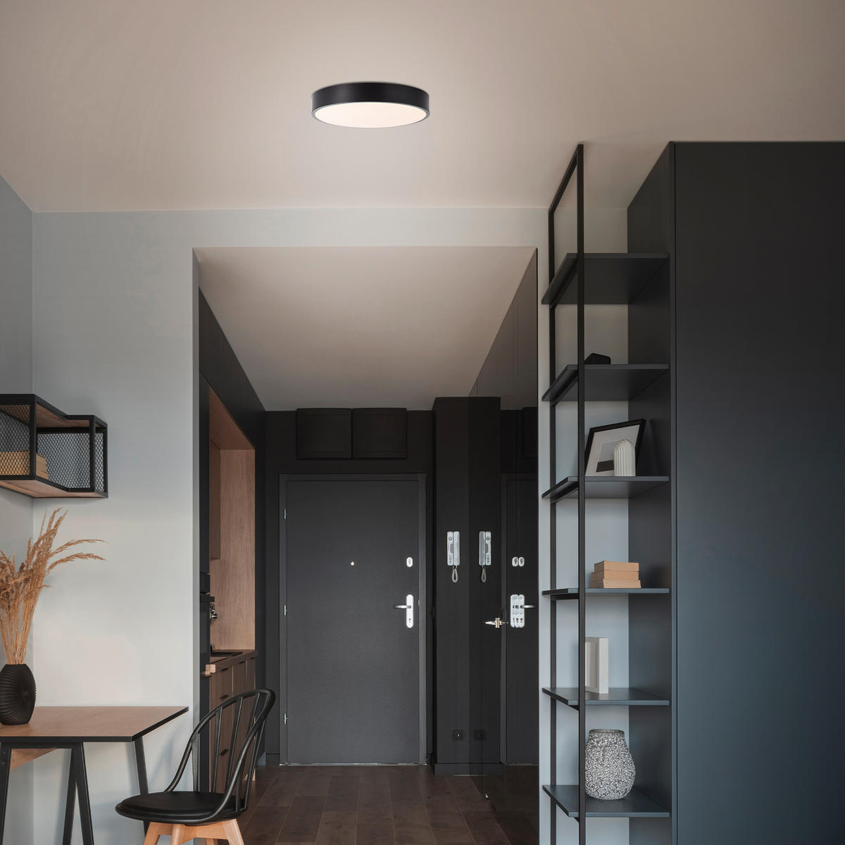 DECKENLEUCHTE Slimline G80569A76 - Schwarz, Metall (33/33/6.5cm) - Brilliant