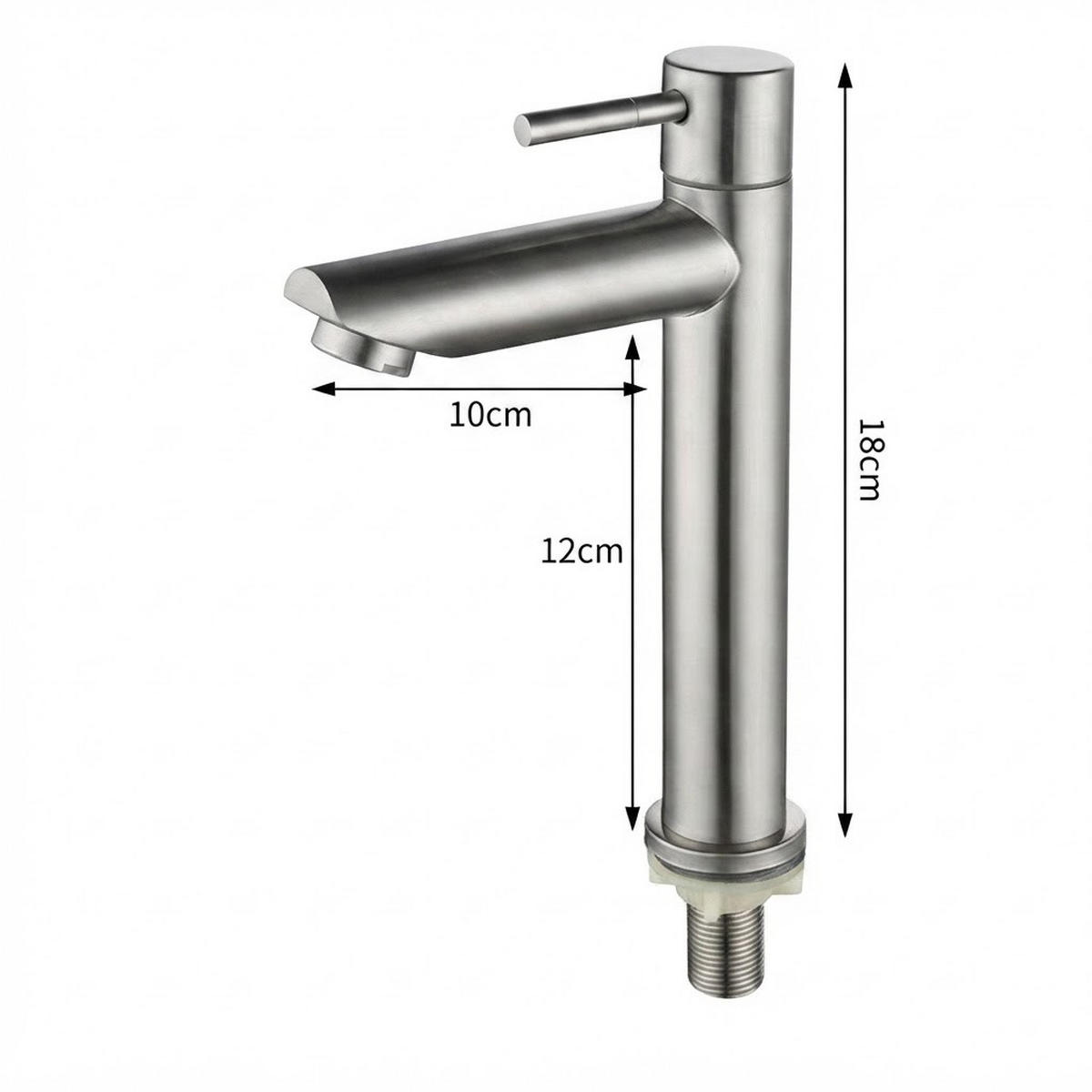 BADEZIMMERARMATUR, 18cm hoch, silber - Silberfarben, Metall (20/18/12cm) - Vallsero