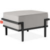 GARTENLOUNGE-HOCKER TRIGLO auf Metallfüßen, Modern, Dunkelgrau/Hellgrau - Dunkelgrau/Hellgrau, Textil/Metall (69/44/54cm) - KONSIMO®