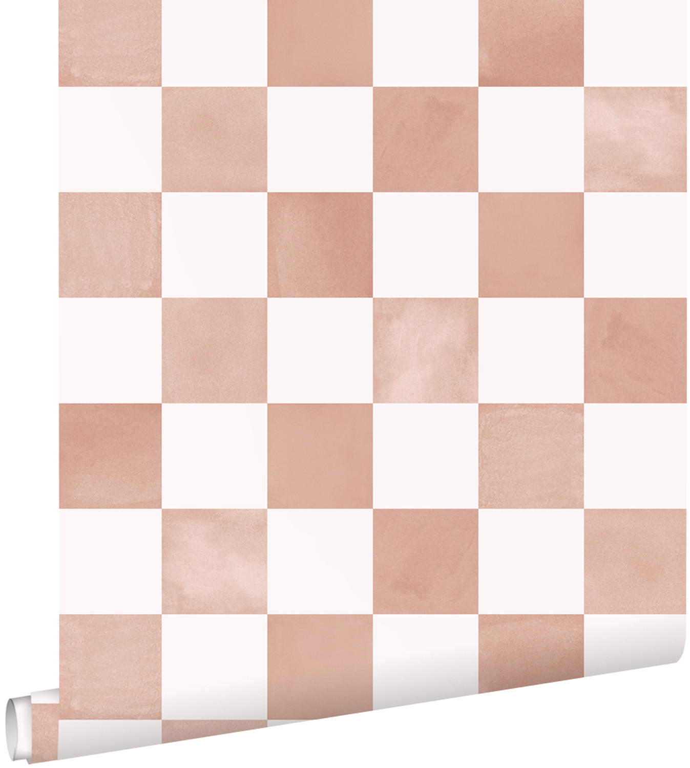 TAPETE Karomuster 50 x 900 cm - Terracotta, Papier (50/900cm) - ESTAhome