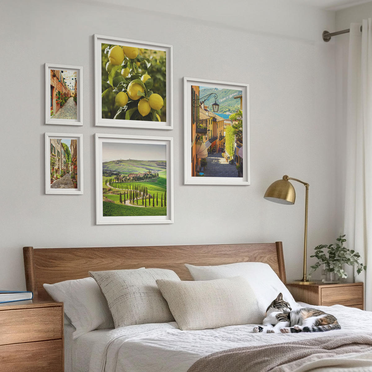 WANDBILDER 5er-Set - 50x50 cm & 20x30 cm & 40x60 cm Weißer Rahmen - Zitat über New Yorker Landschaften - Weiß, Kunststoff (40/60cm) - ArtPrintCave
