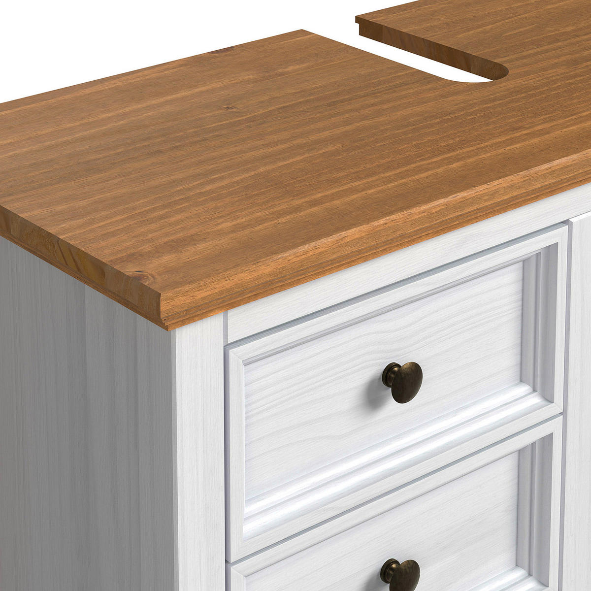 WASCHBECKENUNTERSCHRANK - Kiefer - Kieferfarben, Holz (86/63/35cm) - home24