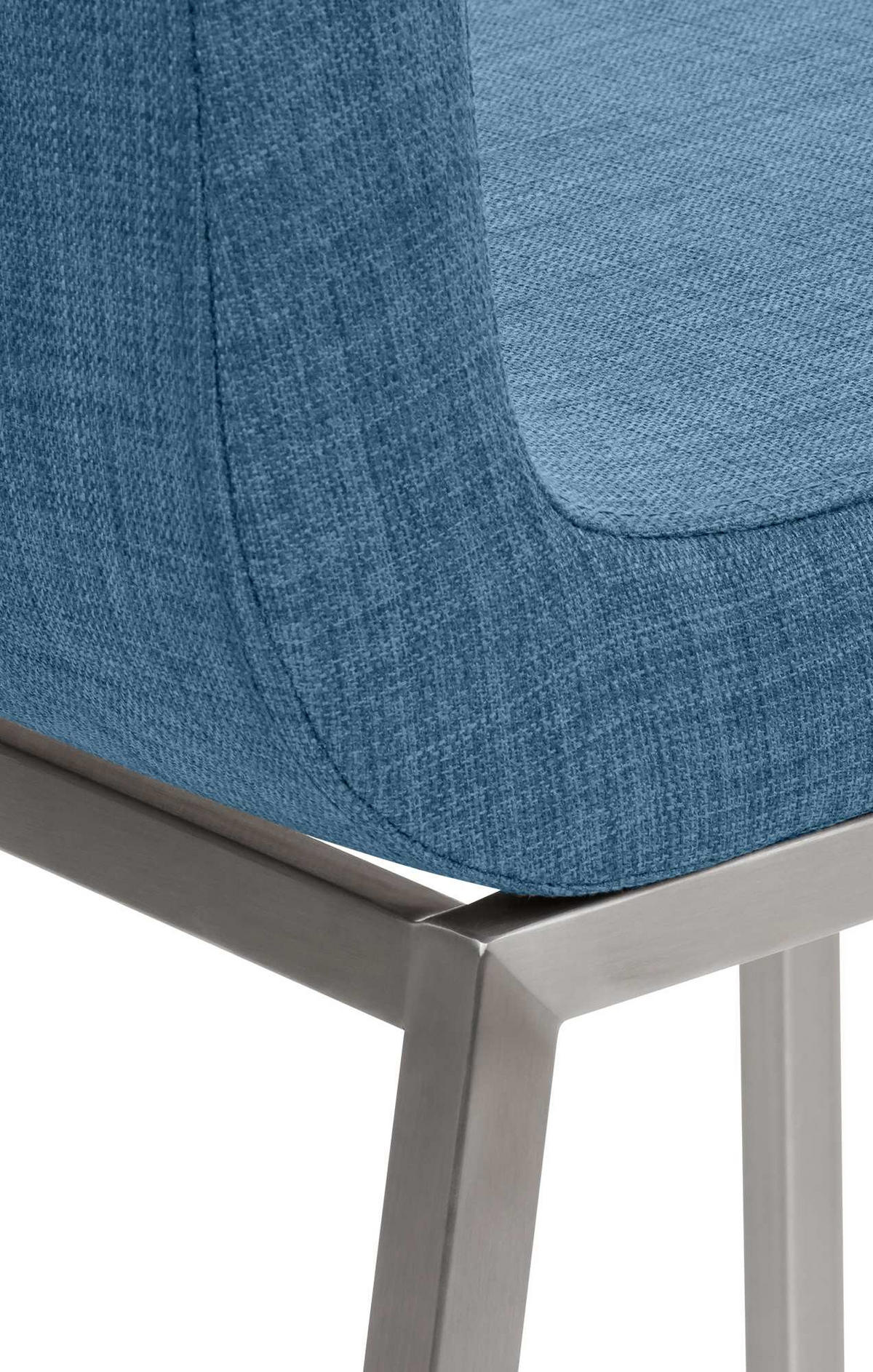 STUHL Stoff blau - Blau/Edelstahlfarben, Textil/Metall (40/88/50cm) - CLP