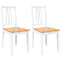 ESSZIMMERSTÜHLE 2 Stk. Weiß Massivholz Gummibaum 40*47.5*89cm - Weiß/Braun, Holz (40/89/47.5cm) - ZMH