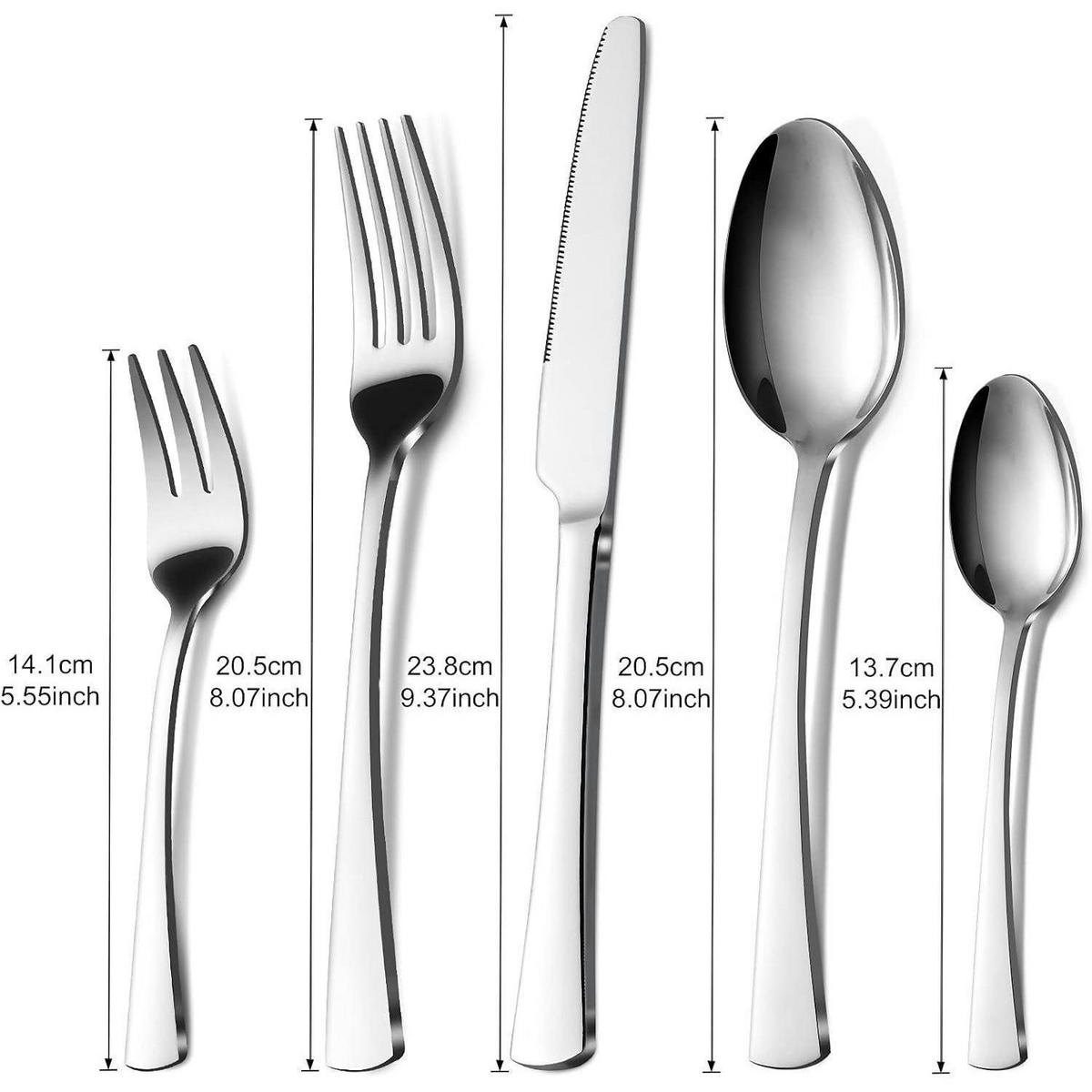 BESTECKSET 30-teilig für 6 Personen Edelstahl poliert - Silberfarben, Metall