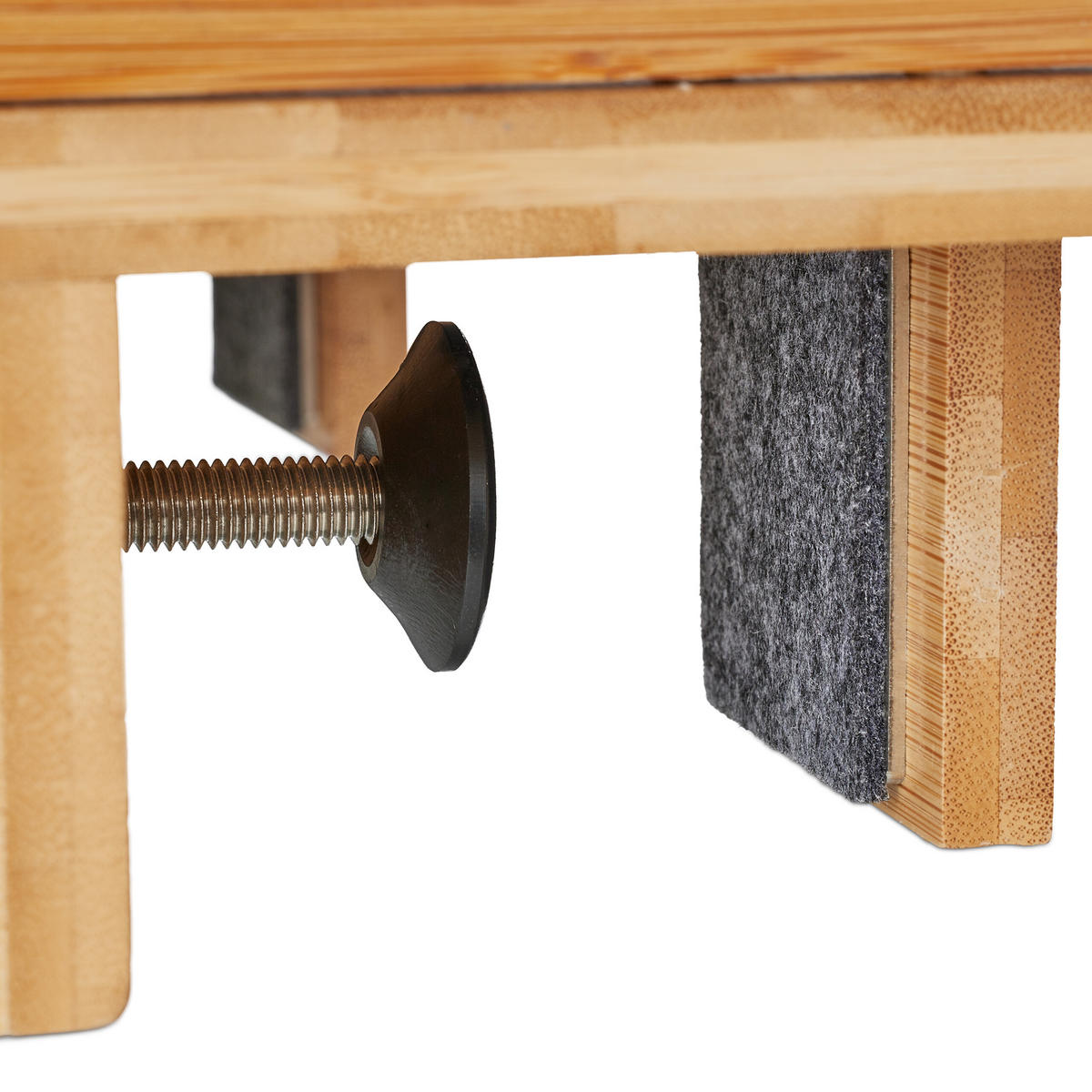 BETTABLAGE - Hellbraun, Holz/Metall (38/11/26cm) - Relaxdays
