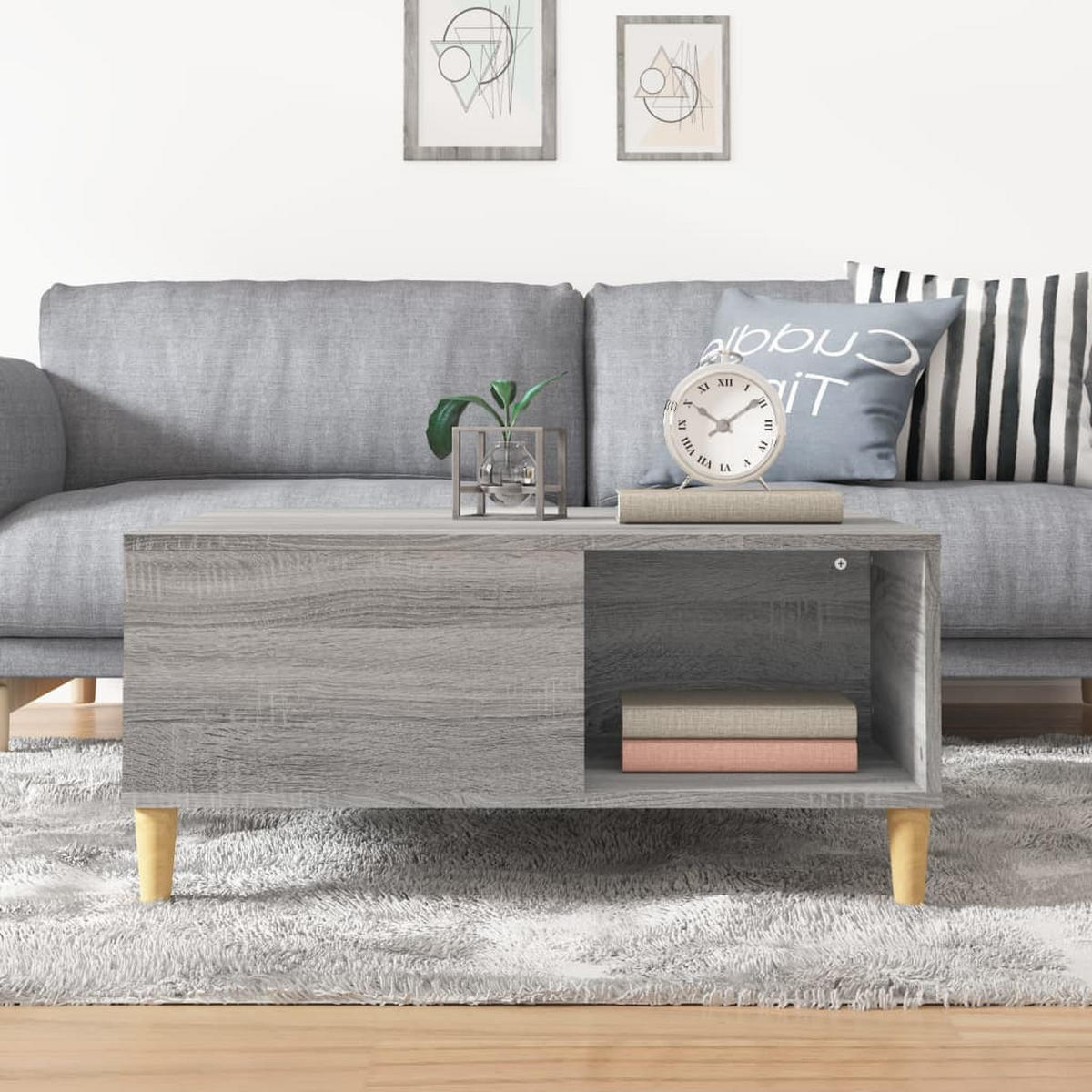 COUCHTISCH Grau Sonoma 80x80x36,5 cm Holzwerkstoff - Grau, Holzwerkstoff (80/80/36.5cm) - furnicato