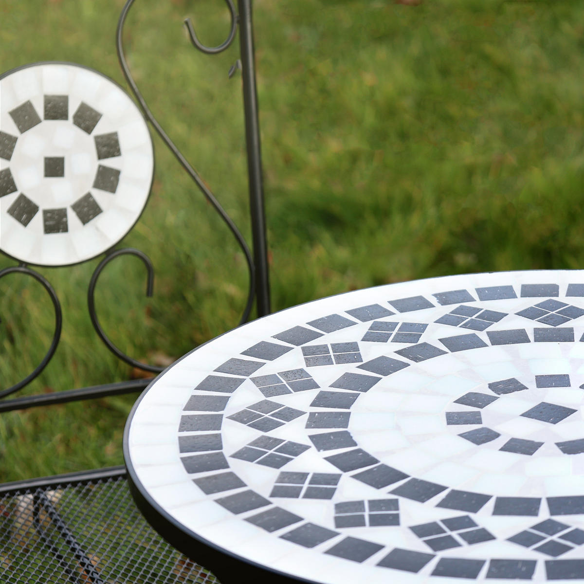 BISTRO-SET PARIS Mosaik Schwarz - Schwarz, Metall - SVITA