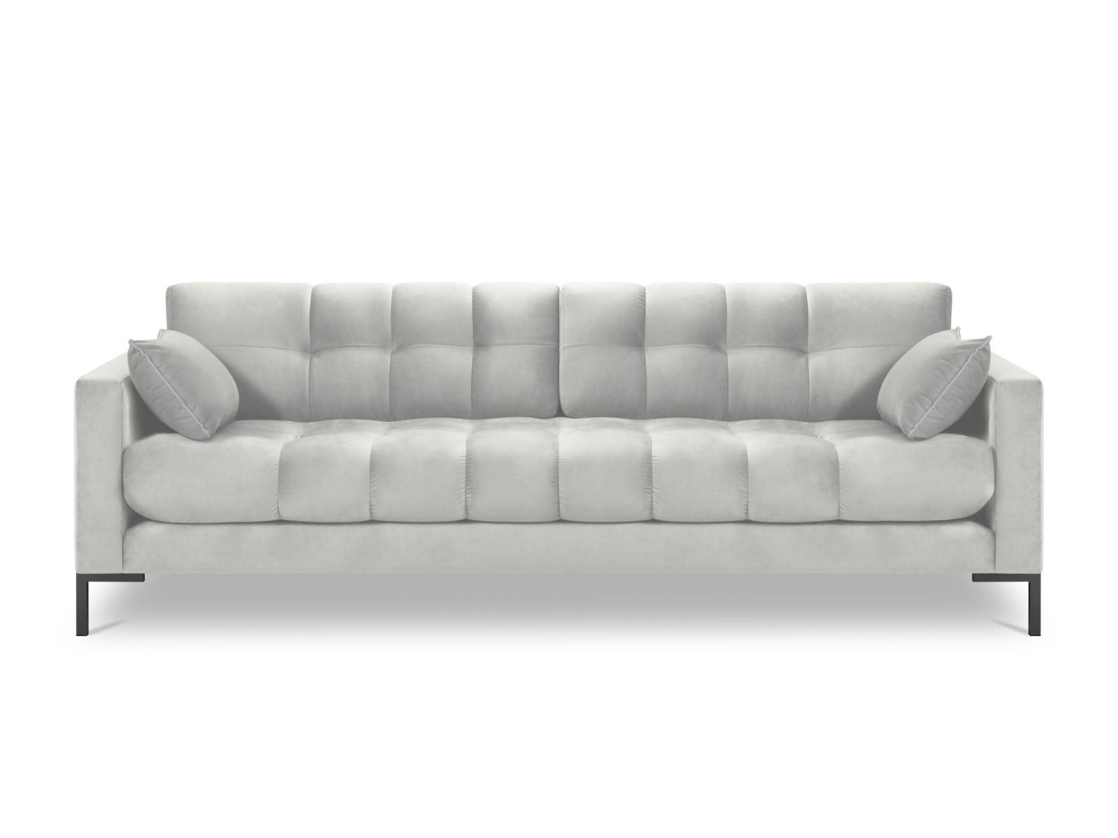 SOFA Mamaia aus Samt silber 4 Sitzplätze - Silberfarben, Textil (92/75/217cm) - Micadoni