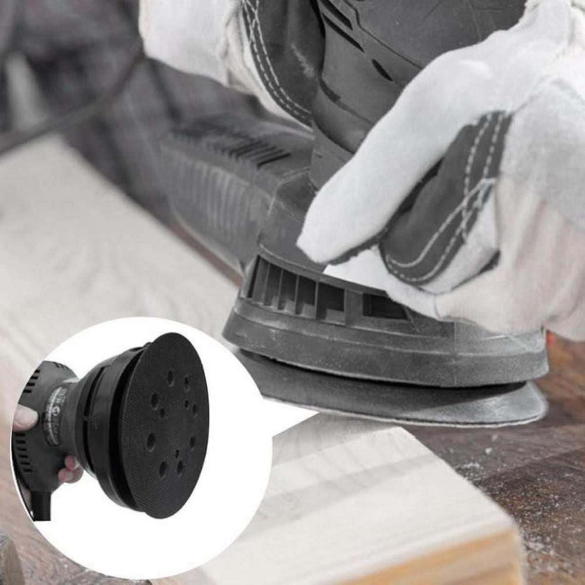 SCHLEIFTELLER – 123 mm (2er-Pack), 8-Loch-Design - Grau, Metall (12.3/12.3/1cm) - DCA