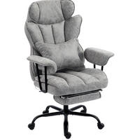 BÜROSTUHL in Grau 77x76x126 cm mit Massage, Wärmefunktion und ausziehbarer Fußstütze - Grau, Kunststoff (76/126/77cm) - IVMEU