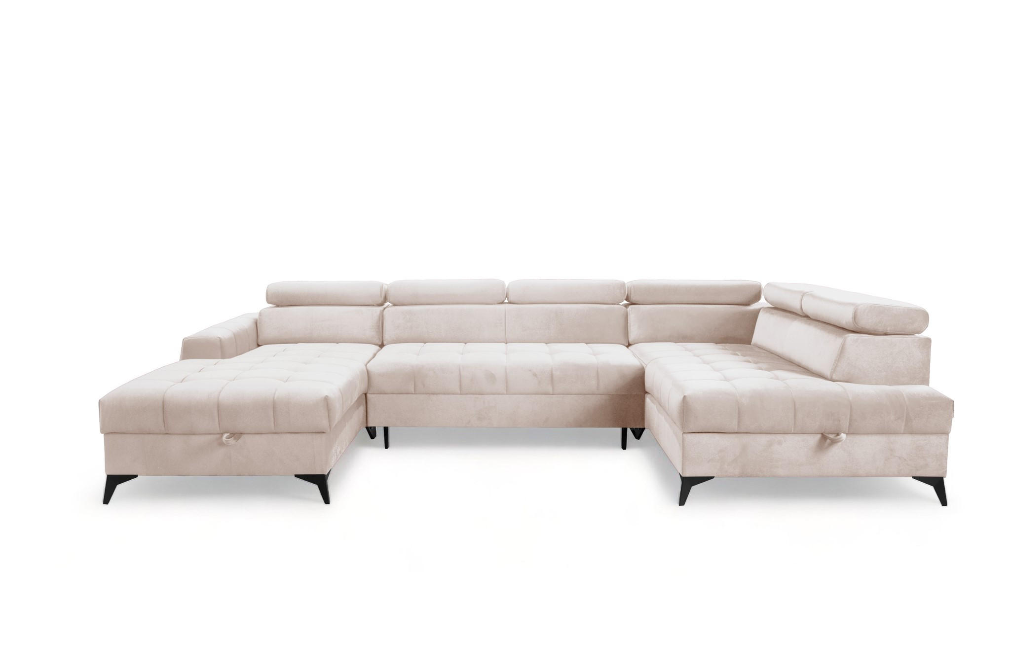 WOHNLANDSCHAFT Agnesa In Salvador - Beige, Holzwerkstoff/Textil (345/95/200cm) - Fun Möbel