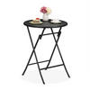 GARTENTISCH - Schwarz, Kunststoff/Metall (60/60/75cm) - Relaxdays