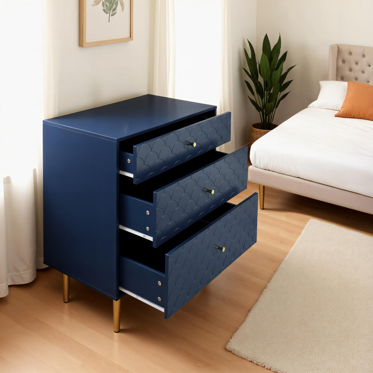 KOMMODE 75/40/89 cm - Blau, Holzwerkstoff (40/89/75cm) - Urban Meuble
