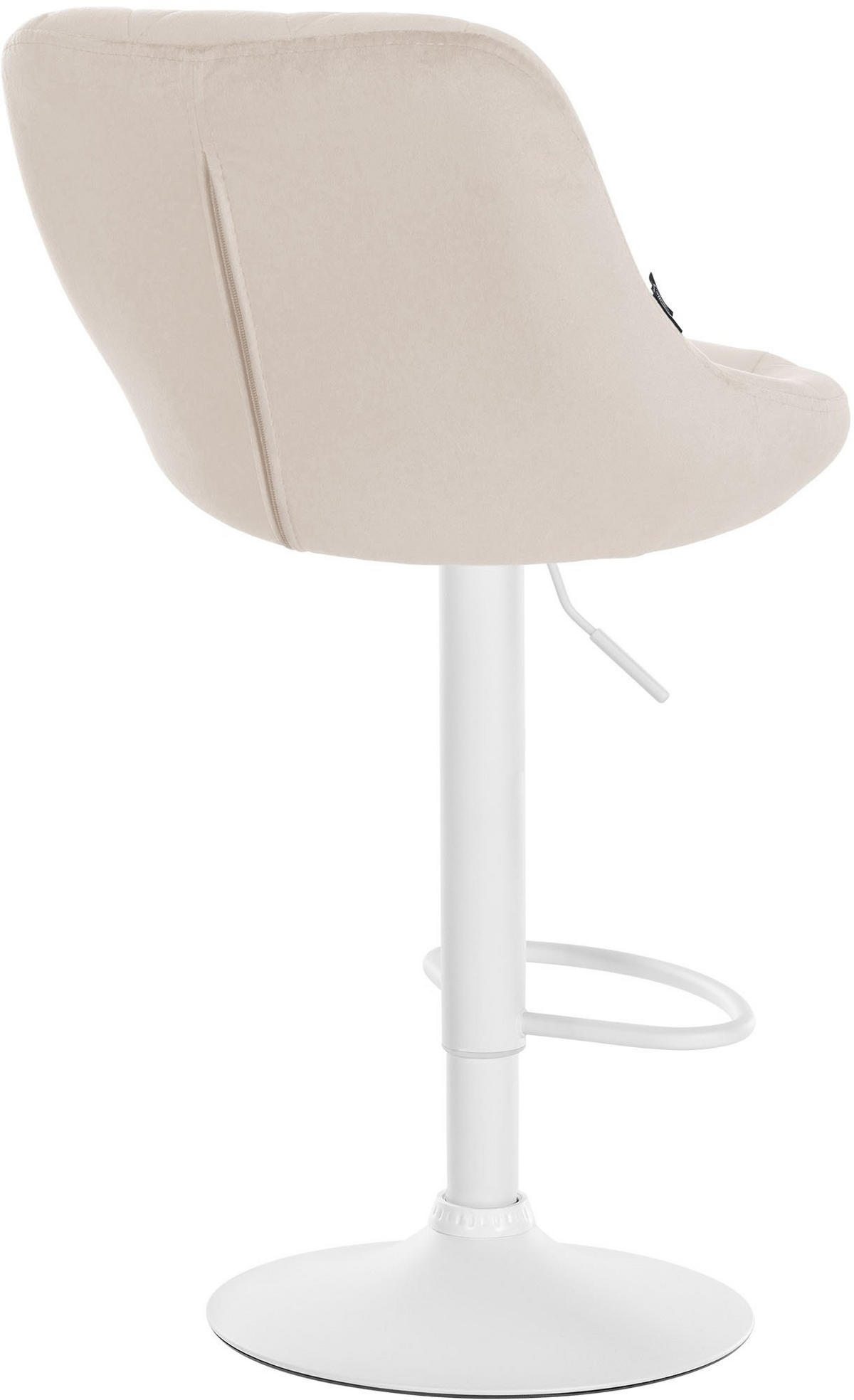 BARHOCKER 2er Set Samt creme - Creme/Weiß, Textil/Metall (46/83/49cm) - CLP