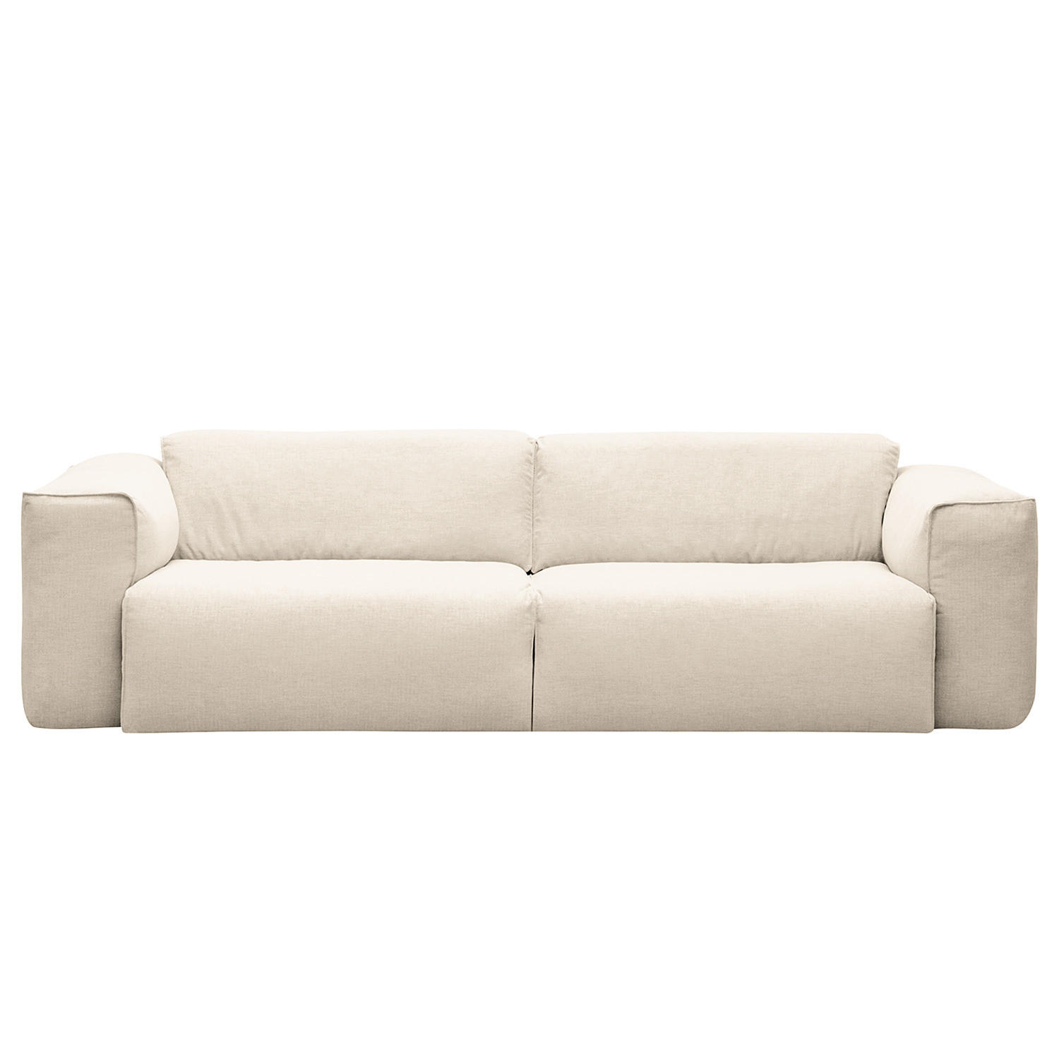3-SITZER SOFA - Beige/Schwarz, Kunststoff/Textil (251/71/102cm) - home24