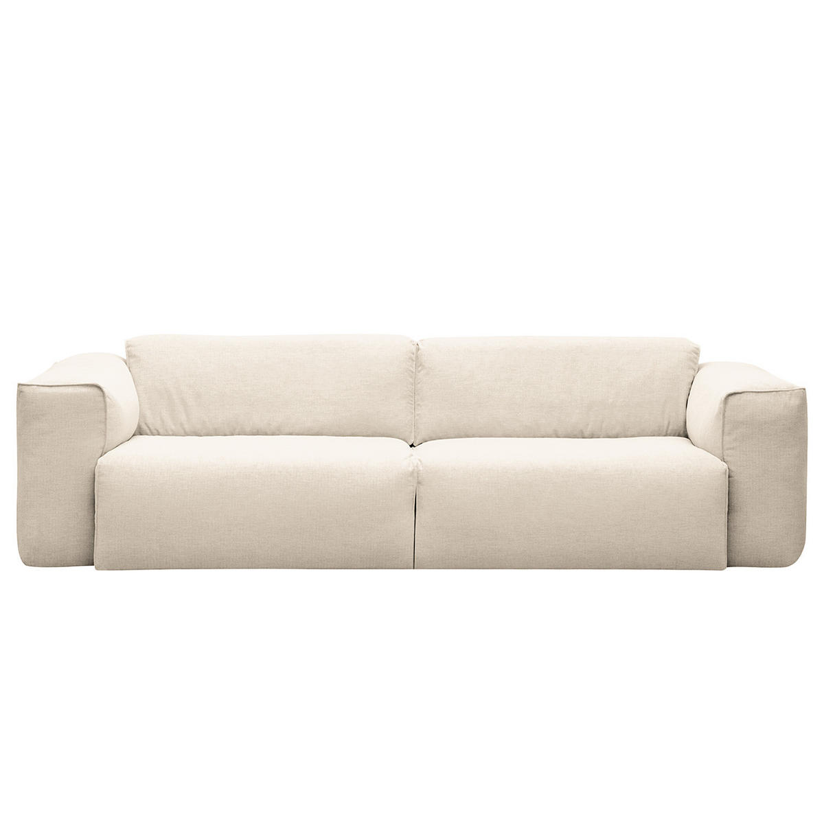 3-SITZER SOFA - Beige/Schwarz, Kunststoff/Textil (251/71/102cm) - home24