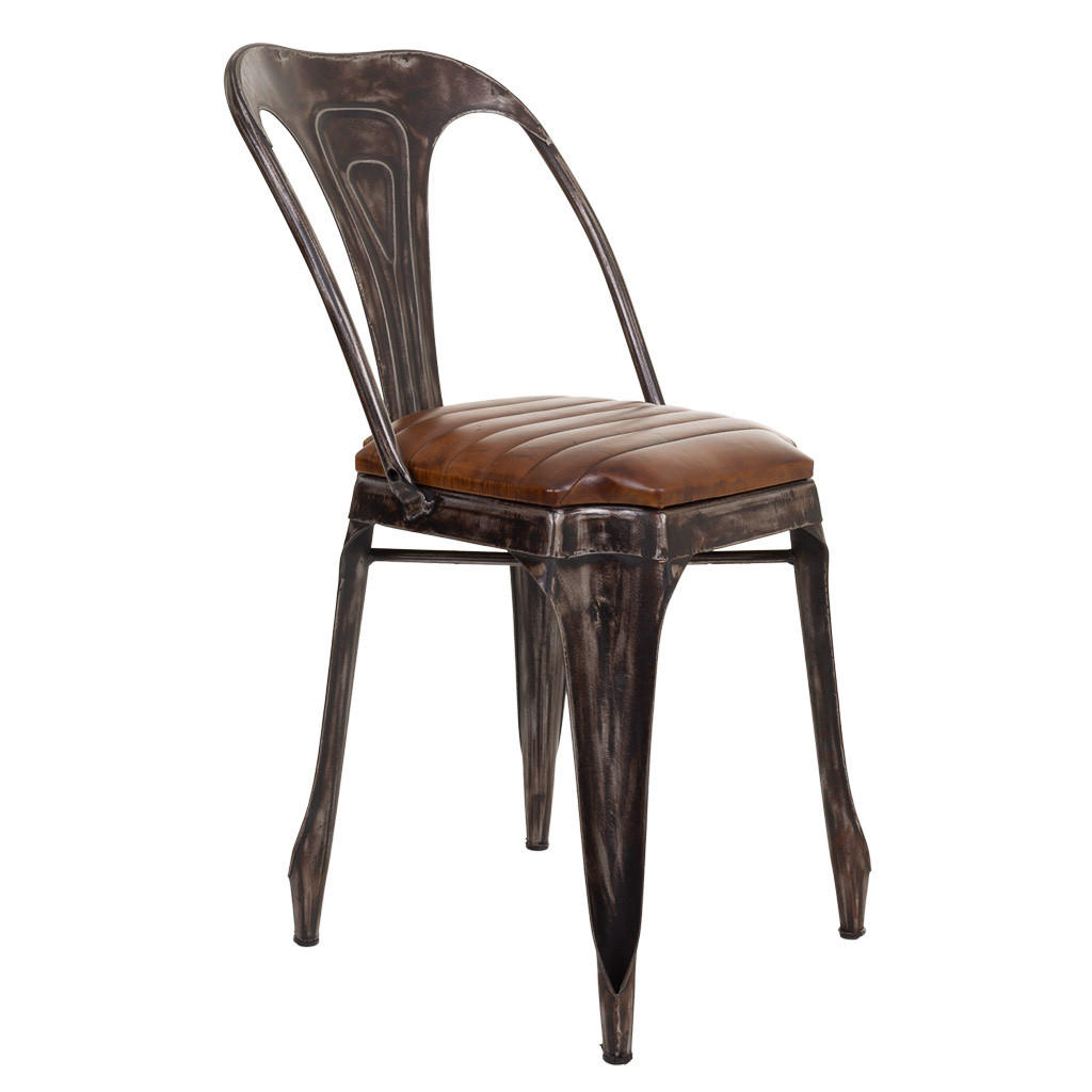 STUHL aus Metall, braun, 39x52x84cm - Braun, Metall (39/84/52cm) - Wanderlust