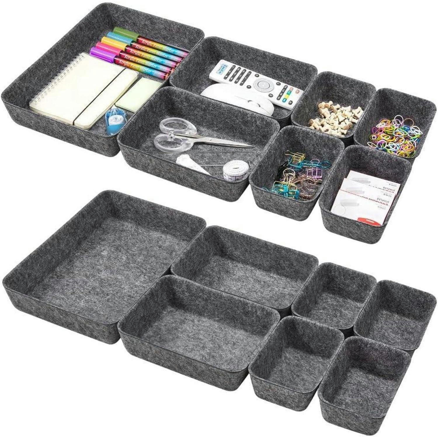SCHUBLADEN Organizer Filz 14-teiliges Set Dunkelgrau - Grau, Textil (15/5/28.5cm)