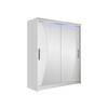 SCHWEBETÜRENSCHRANK Westa X, mit RGB LED Beleuchtung - Silberfarben/Weiß, Holzwerkstoff/Metall (150/200/58cm) - MIRJAN24