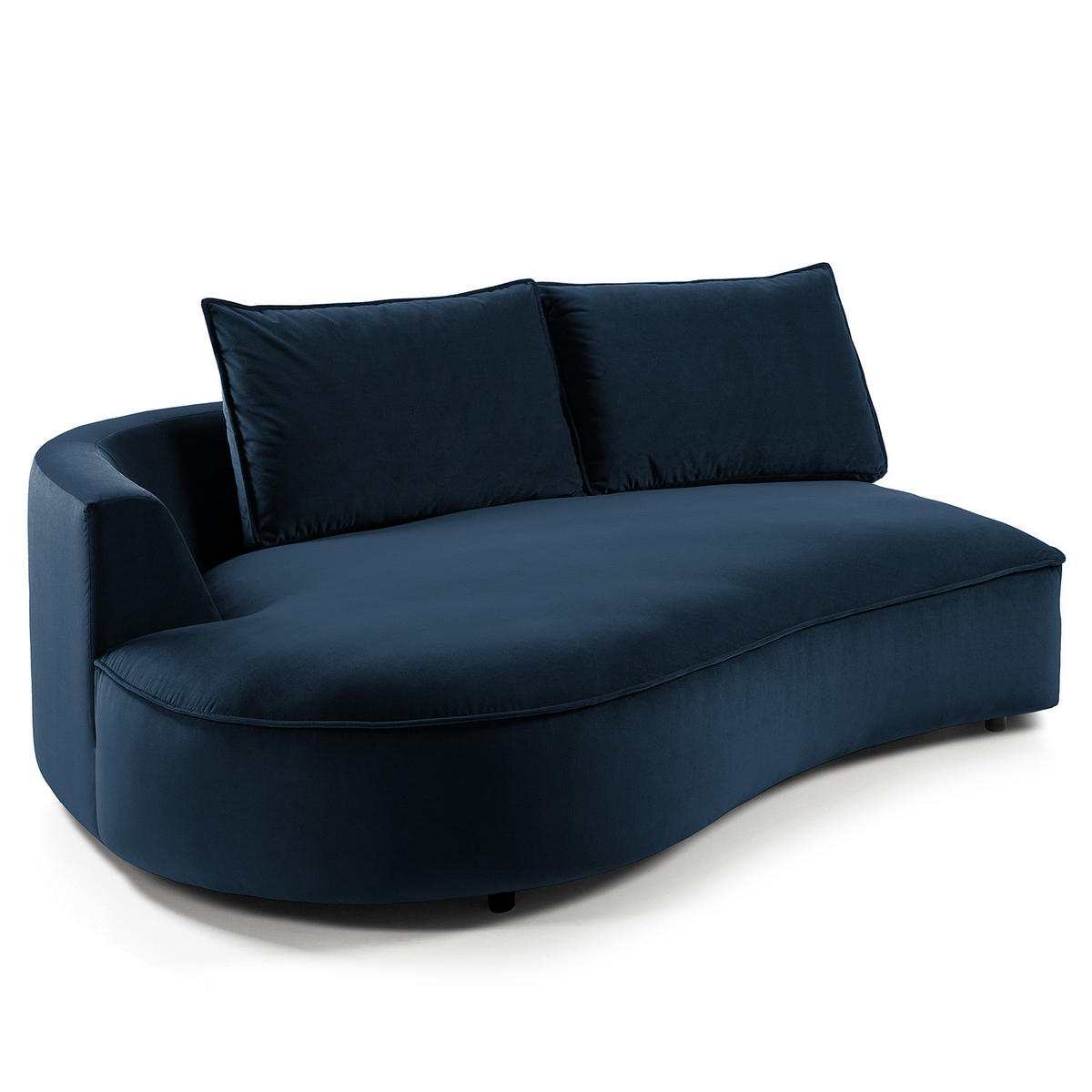OTTOMANE - modular - Schwarz/Dunkelblau, Kunststoff/Textil (196/82/146cm) - home24