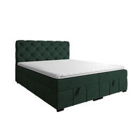 BOXBETT Gisel - Grün, Holzwerkstoff/Textil (180/200cm) - Fun Möbel